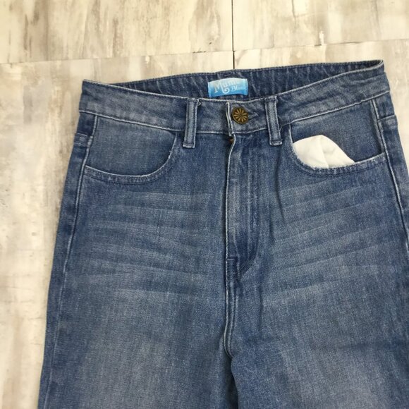 MuMu Blue Brooklyn High Waist Fringe Hem Distressed Jean 28 - Picture 3 of 13